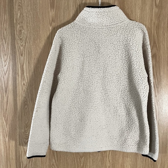 VS PINK Cream Sherpa Fleece Sweatshirt Jacket - Picture 2 of 4